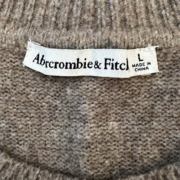 Abercrombie & Fitch Knit Short Sleeve Crew Neck Sweater Size Large Tan Classic - Picture 3 of 7